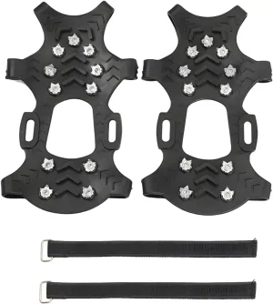 11 Teeth Ice Cleats Crampons for Winter Hiking, Anti-Slip Shoe Covers, Metal Spikes for Boots, Traction Grips for Outdoor Climbing and Walking
