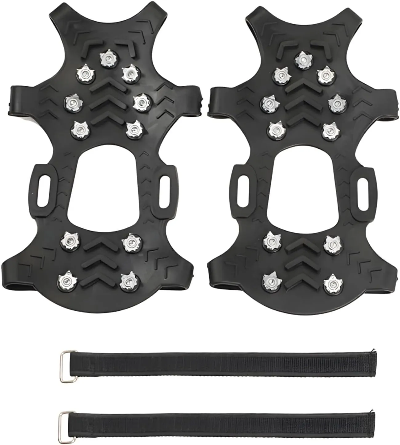 11 Teeth Ice Cleats Crampons for Winter Hiking, Anti-Slip Shoe Covers, Metal Spikes for Boots, Traction Grips for Outdoor Climbing and Walking