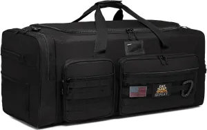 130L Extra Large Duffle Bag for Men, Heavy Duty Duffle Bag for Travel, Large Sports Gym Equipment Bag for Hockey Football Baseball Soccer Basketball & Team training, Black
