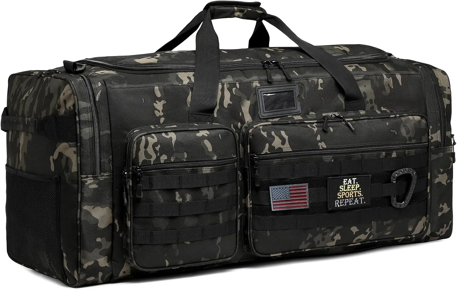 130L Extra Large Duffle Bag for Men, Heavy Duty Duffle Bag for Travel, Large Sports Gym Equipment Bag for Hockey Football Soccer Baseball Basketball & Team training, Dark Camo