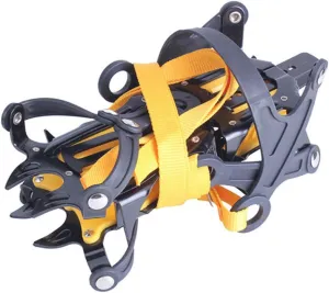 1Pair Ice Cleats Traction Crampons Skid Snow Grips for Boots and Shoes Manganese Spikes for Hiking Climbing and Winter Activities for Outdoor