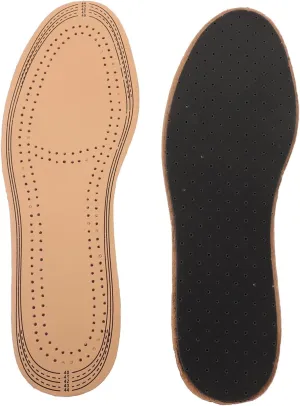 1Pair Ultra Thin Breathable Leather Insoles for Shoes Pigskin Sweat Absorption Inner Soles for Running and Cross Training Durable and Soft Athletic Inserts