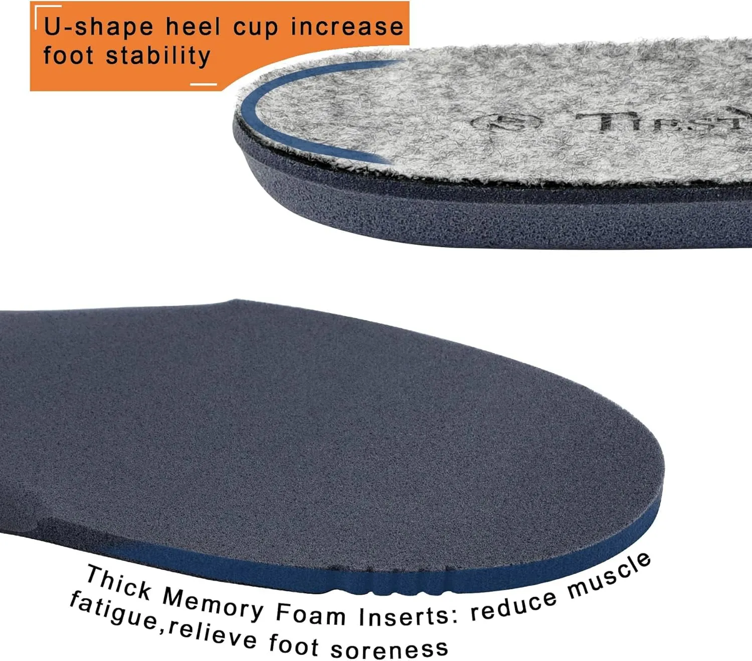 2 Pair-Merino Wool Insoles for Women Thick Memory Foam Work Shoes Inserts Cushion Comfort Fur Fleece Warm Sheepskin Insoles for Winter Snow Boots Slippers Sports Dress Shoes Grey EU37/US6