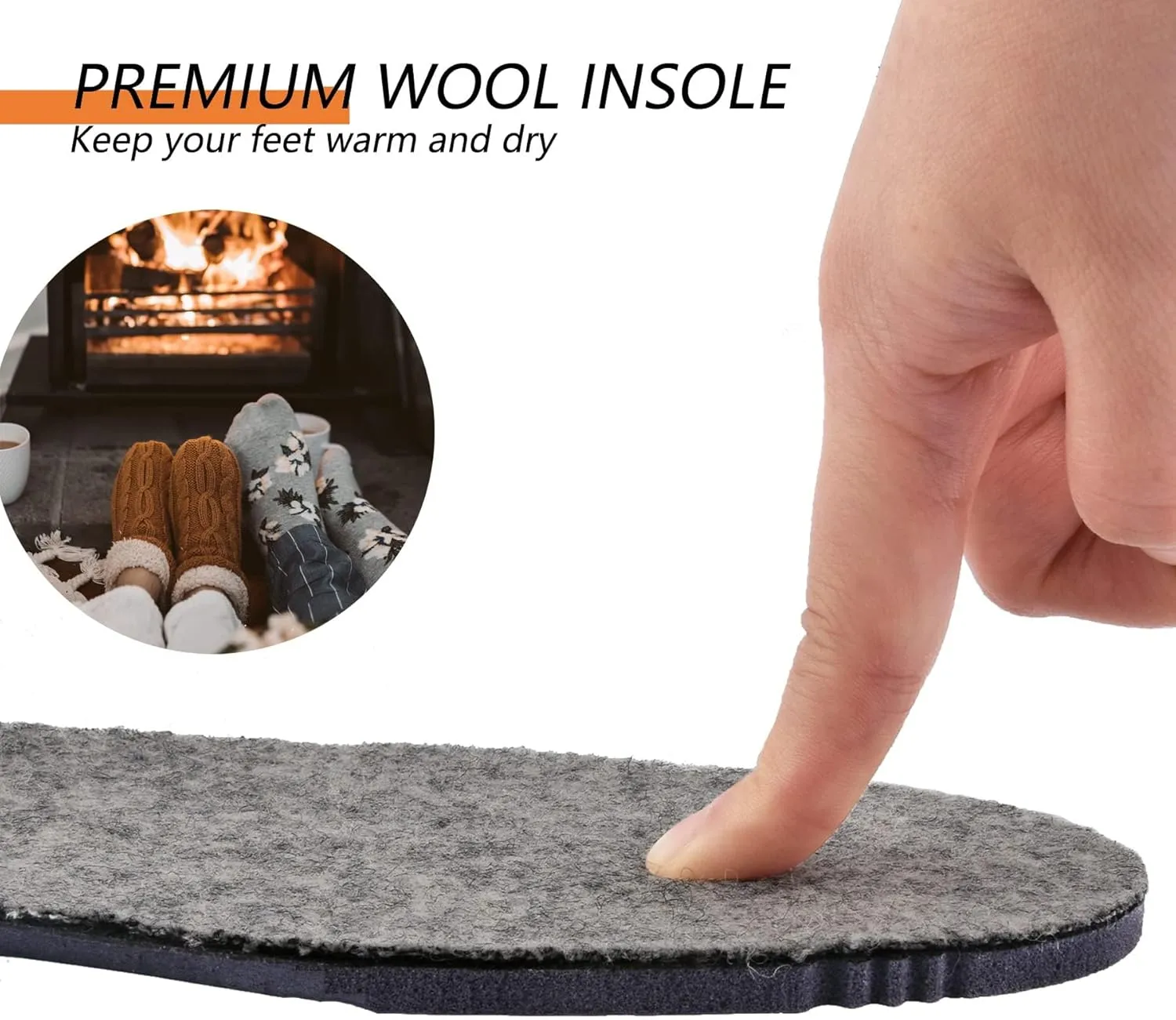 2 Pair-Merino Wool Insoles for Women Thick Memory Foam Work Shoes Inserts Cushion Comfort Fur Fleece Warm Sheepskin Insoles for Winter Snow Boots Slippers Sports Dress Shoes Grey EU37/US6