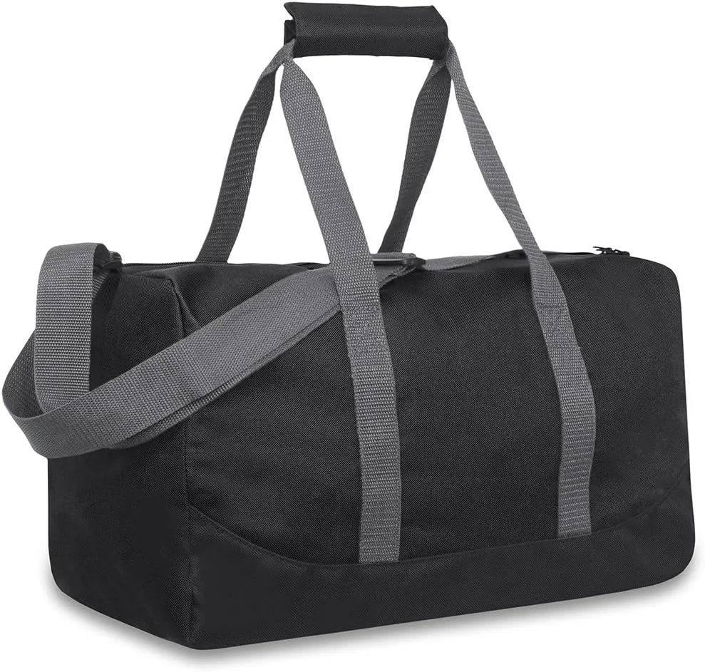 30 Liter, 17 Inch Canvas Duffle Bags for Men and Women – Travel Weekender Overnight Carry-On Shoulder Duffel Tote Bags (Black)