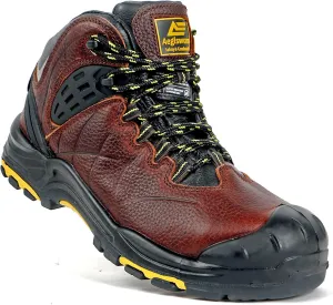 6" Steel Toe Work Boots for Men Waterproof Durable Crazy-Horse Non Slip Industrial and Construction Safety Footwear Mens Work Boots