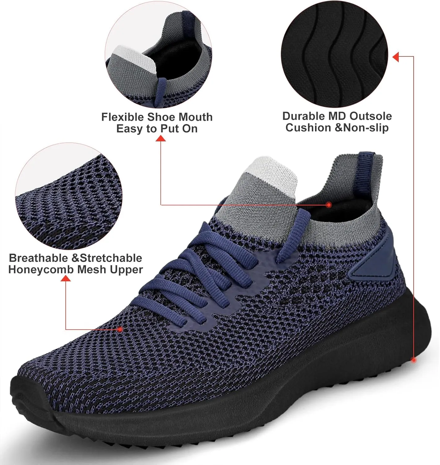 Abboos Running Shoes Womens Non Slip Gym Workout Shoes Lightweight Breathable Tennis Shoes Mesh Walking Sneakers