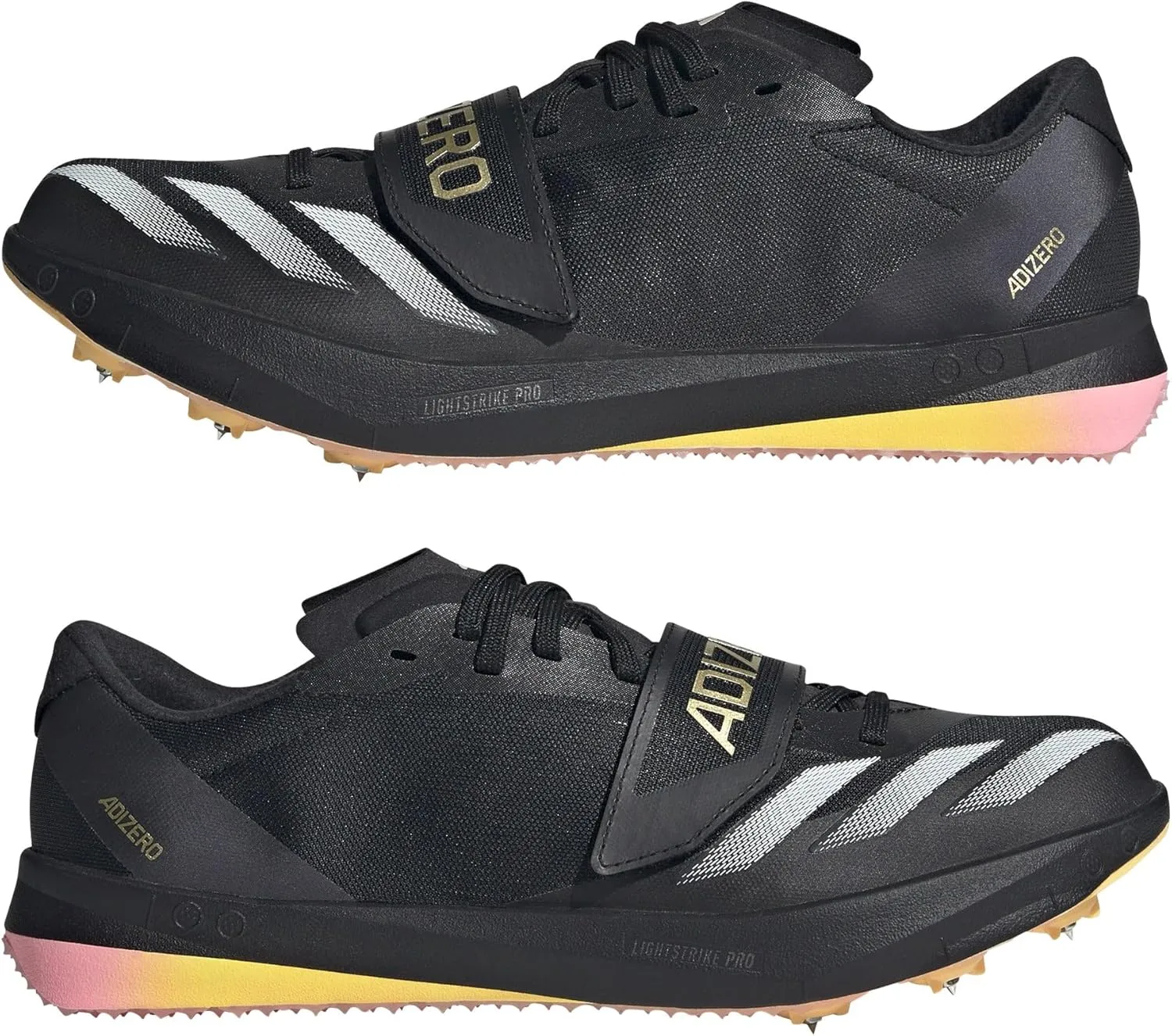 adidas Mens Adizero TjPv Track-Field Sneakers Shoes - Black