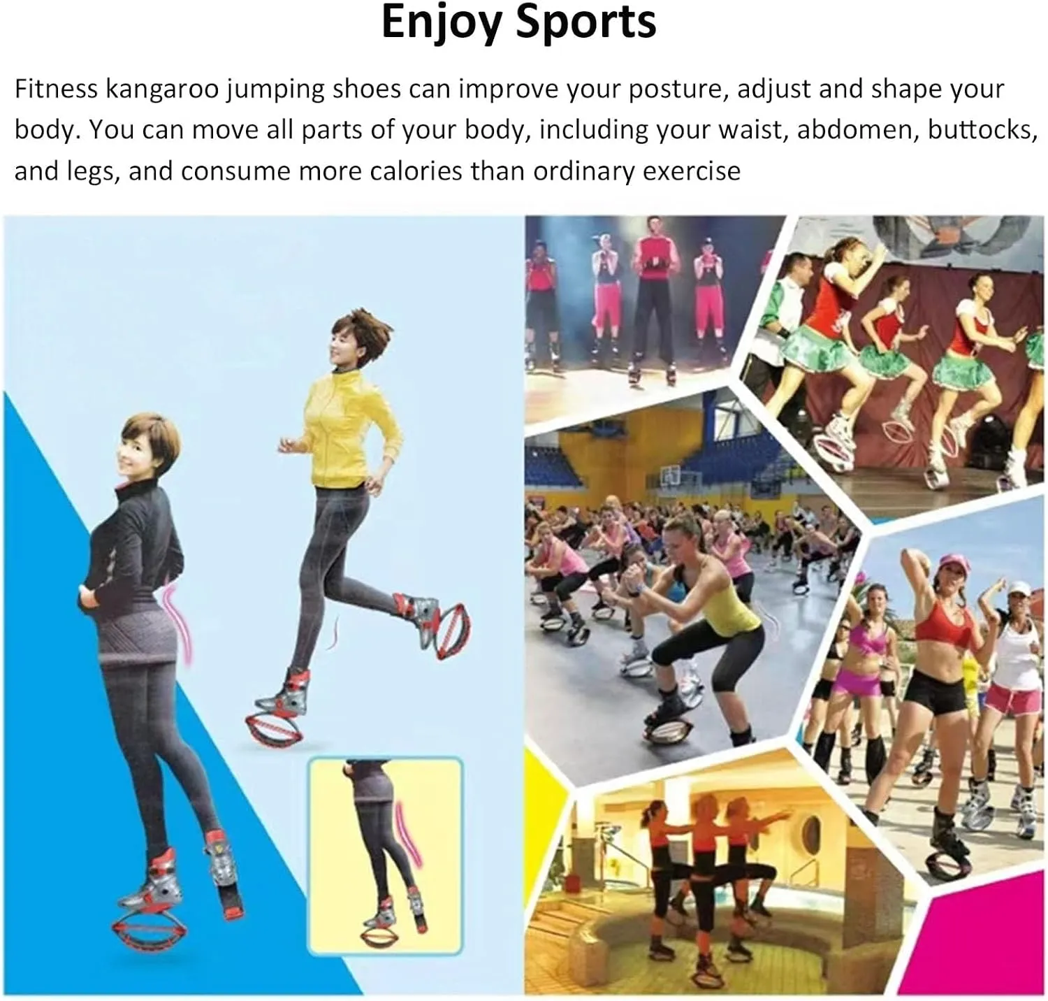 Adult Jumping Shoes for Fitness Workout Kangaroo Moon Shoes Sports Training Bouncing Jump Boots Can Load 55-110kg