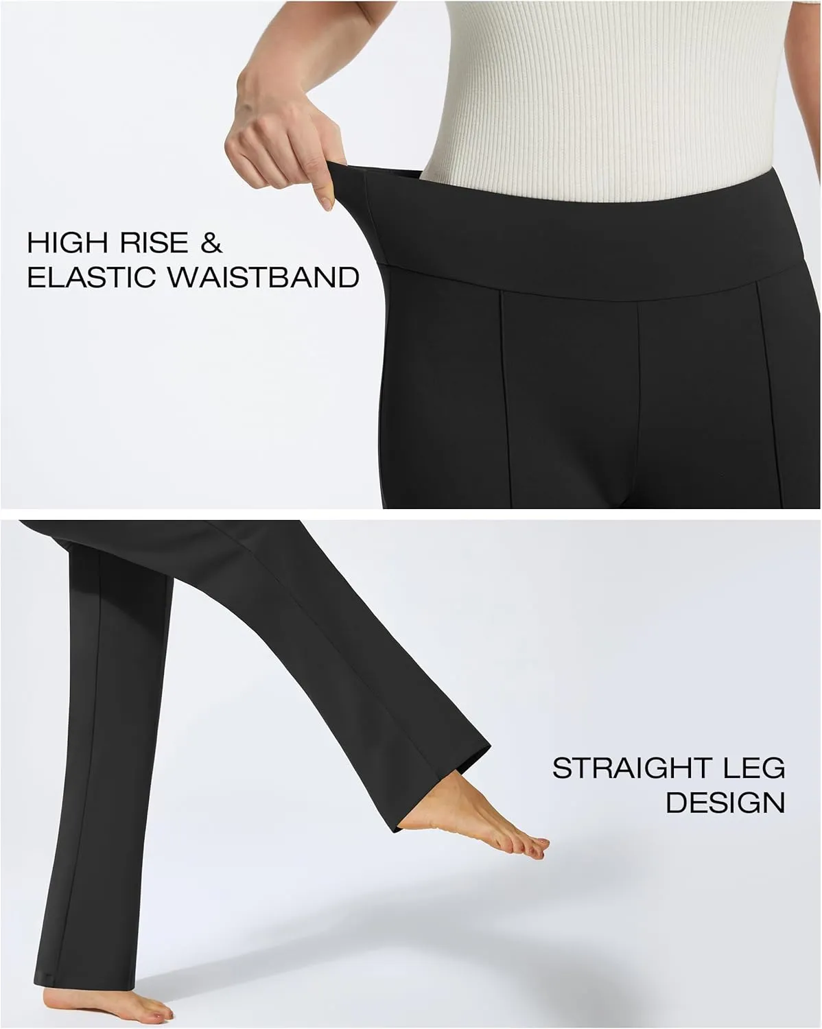 AFITNE Fleece Lined Dress Pants for Women with Pockets High Waist Stretchy Yoga Work Pants for Cold Weather