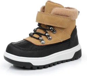 Ahannie Boys Girls Boots Toddler Kids Fall Winter Boots Water Resistant Outdoor Ankle Shoes(Toddler/Littler Kid)