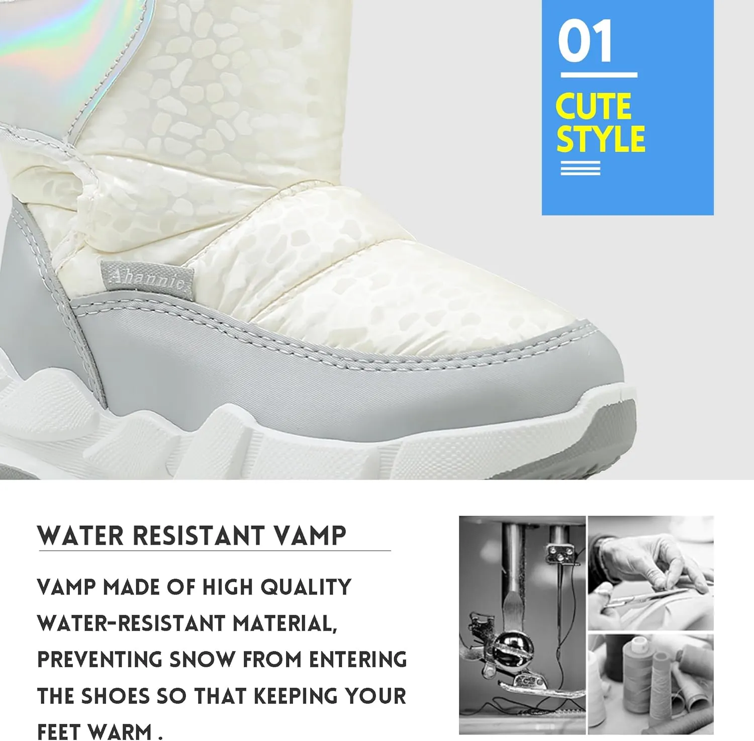 Ahannie Kids Toddler Snow Boots Boys Girls Winter Boots Insulated Warm Outdoor Shoes(Toddler/Little Kid)