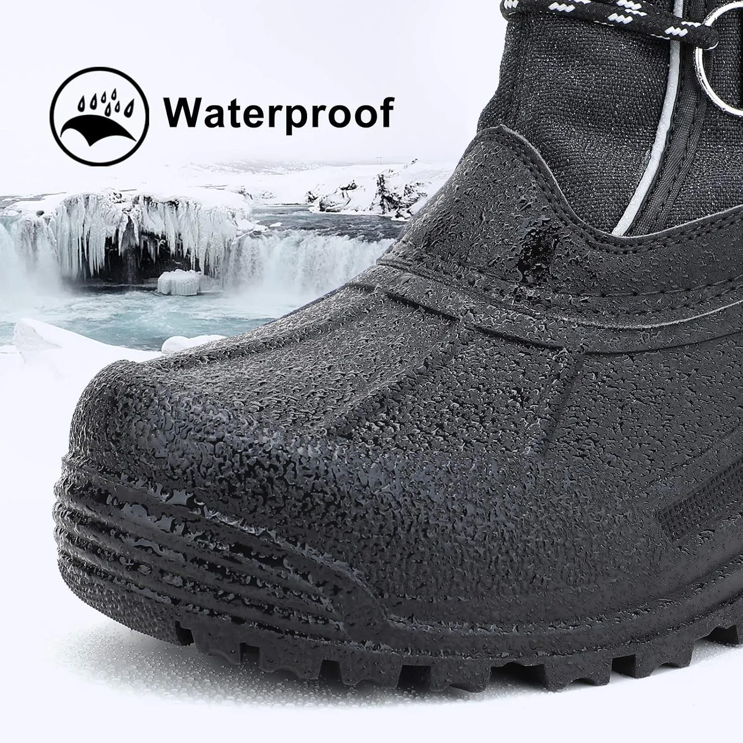 ALEADER Men's Winter Waterproof Insulated Shell Warm Inner Comfortable Outdoor Snow Boots