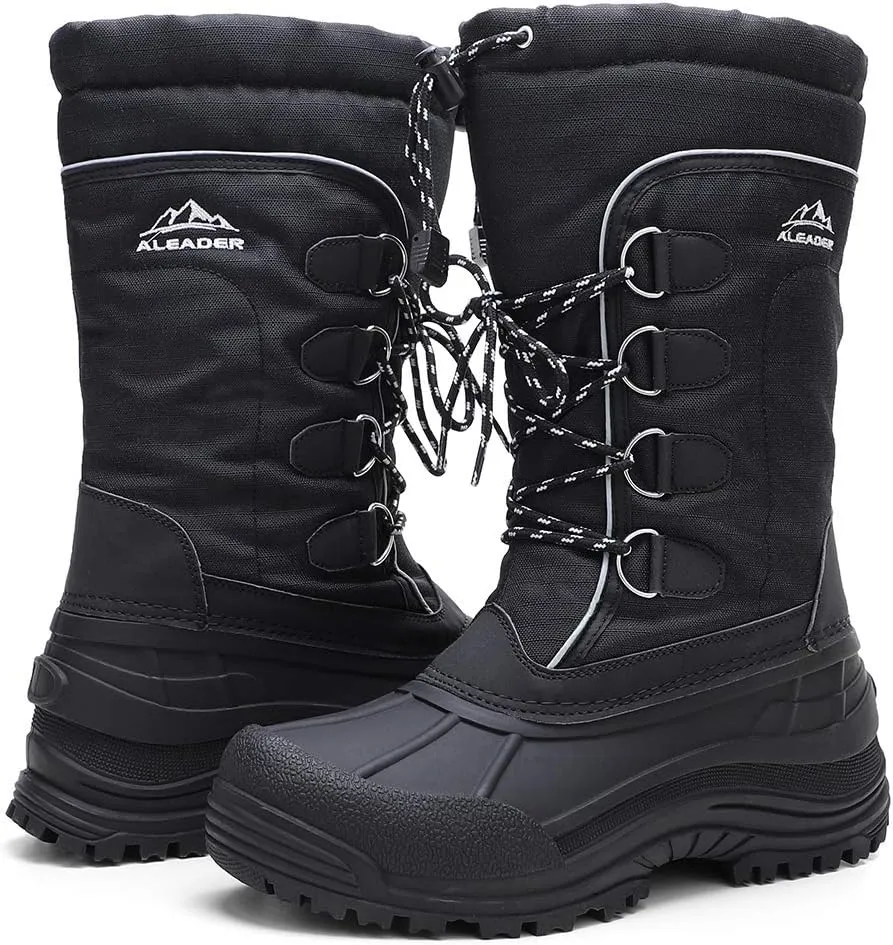 ALEADER Men's Winter Waterproof Insulated Shell Warm Inner Comfortable Outdoor Snow Boots