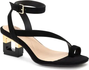 Alfani Womens Coreena Suede Ankle Strap Dress Sandals Black 6.5 Medium (B,M)