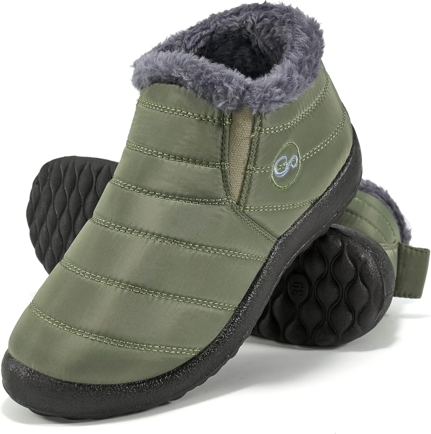 Alicegana Snow Boots for Women Winter: Warm Fur Lined Ankle Booties Comfortable Waterproof Slip On Lightweight Womens Boots