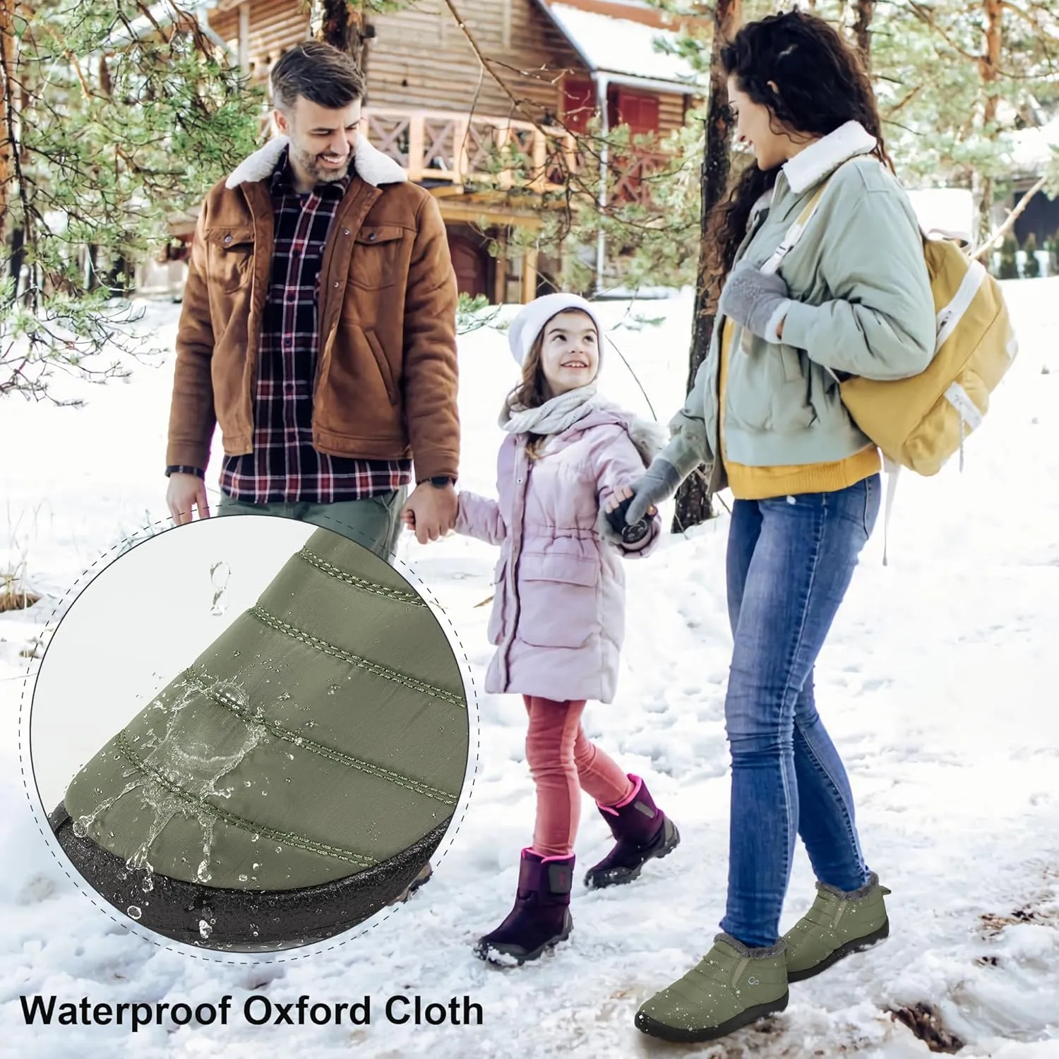 Alicegana Snow Boots for Women Winter: Warm Fur Lined Ankle Booties Comfortable Waterproof Slip On Lightweight Womens Boots