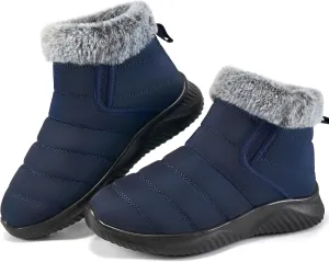 Alicegana Snow Boots for Women Winter: Warm Fur Lined Ankle booties Waterproof Slip On shoes Insulated Non Slip Boots Outdoor