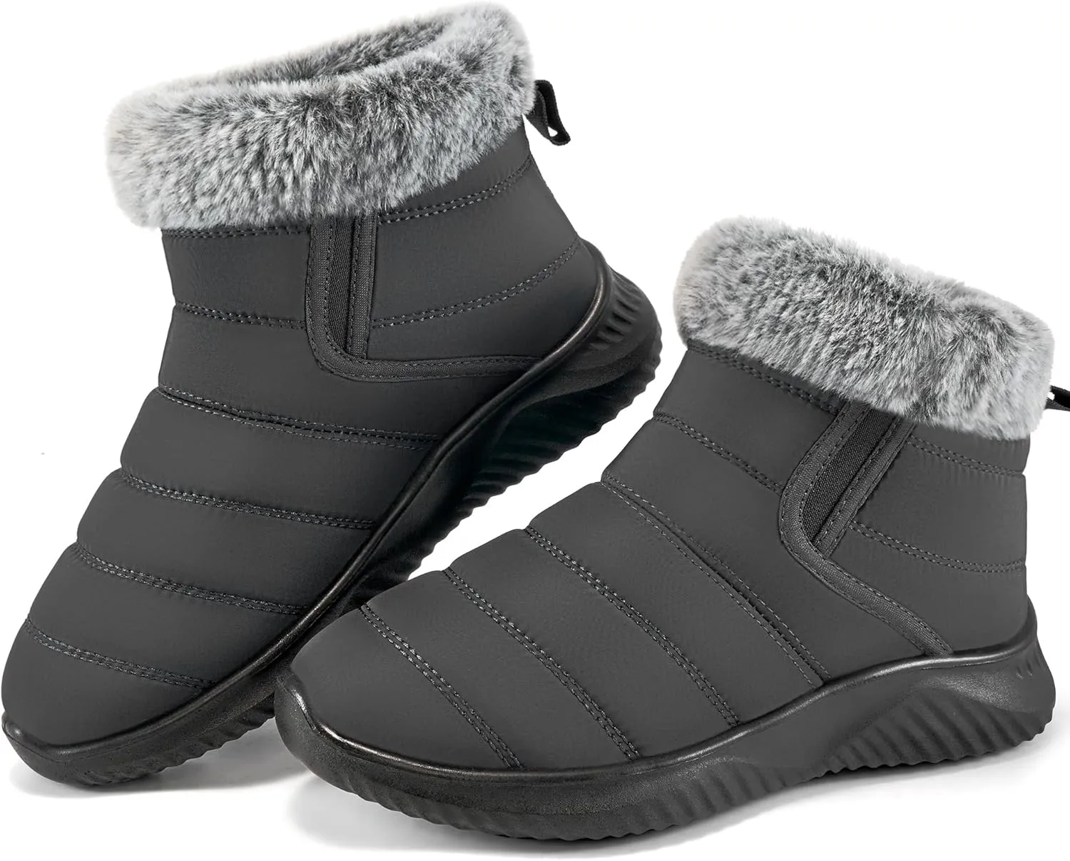 Alicegana Snow Boots for Women Winter: Warm Fur Lined Ankle booties Waterproof Slip On shoes Insulated Non Slip Boots Outdoor