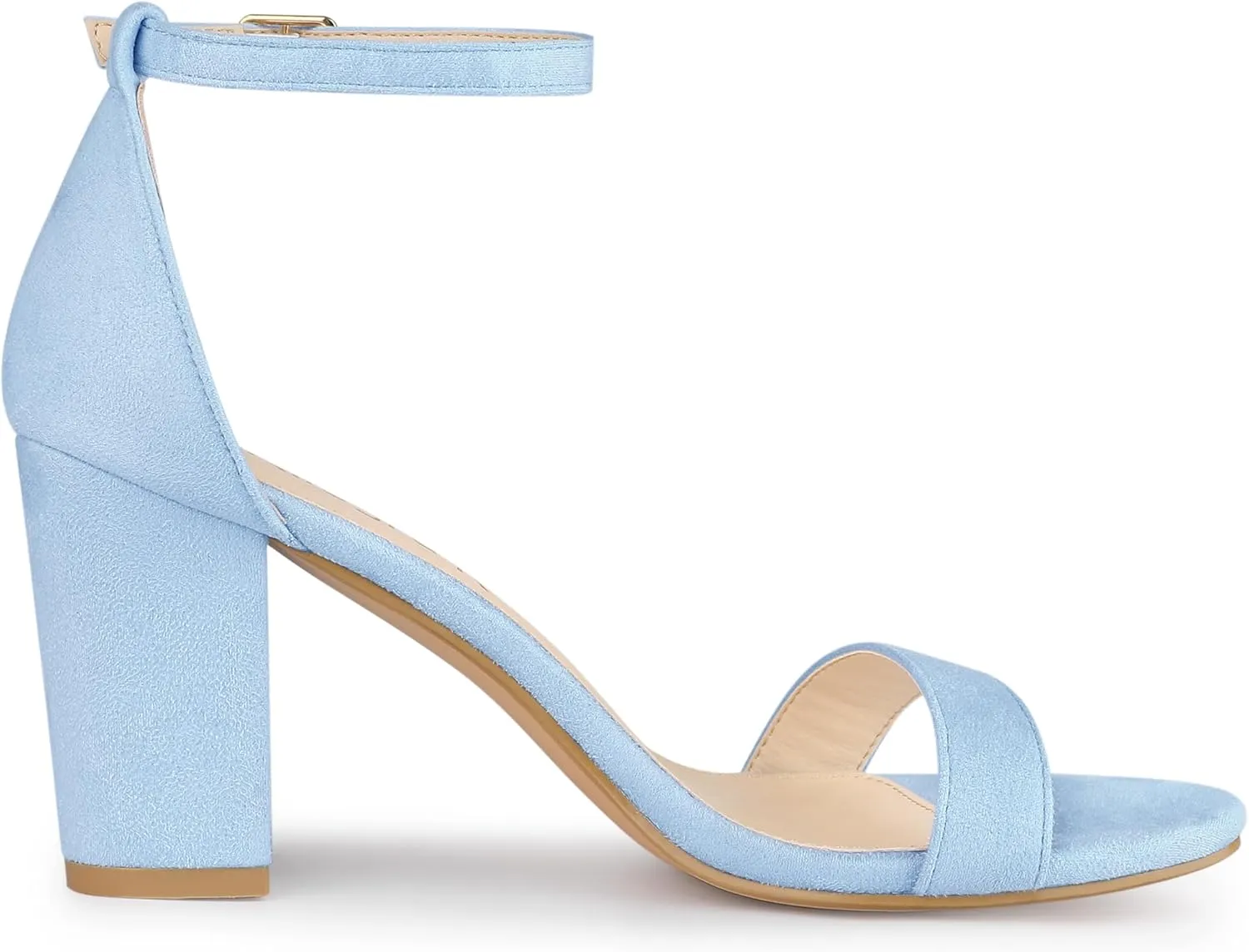 Allegra K Women's Buckle Ankle Strap High Chunky Heels Sandals