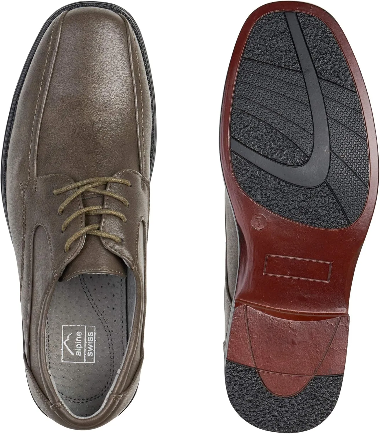 Alpine Swiss Mens Dress Shoes Leather Lined Lace up Oxfords Baseball Stitched