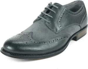 Alpine Swiss Zurich Mens Wing Tip Oxfords Two Tone Brogue Medallion Dress Shoes