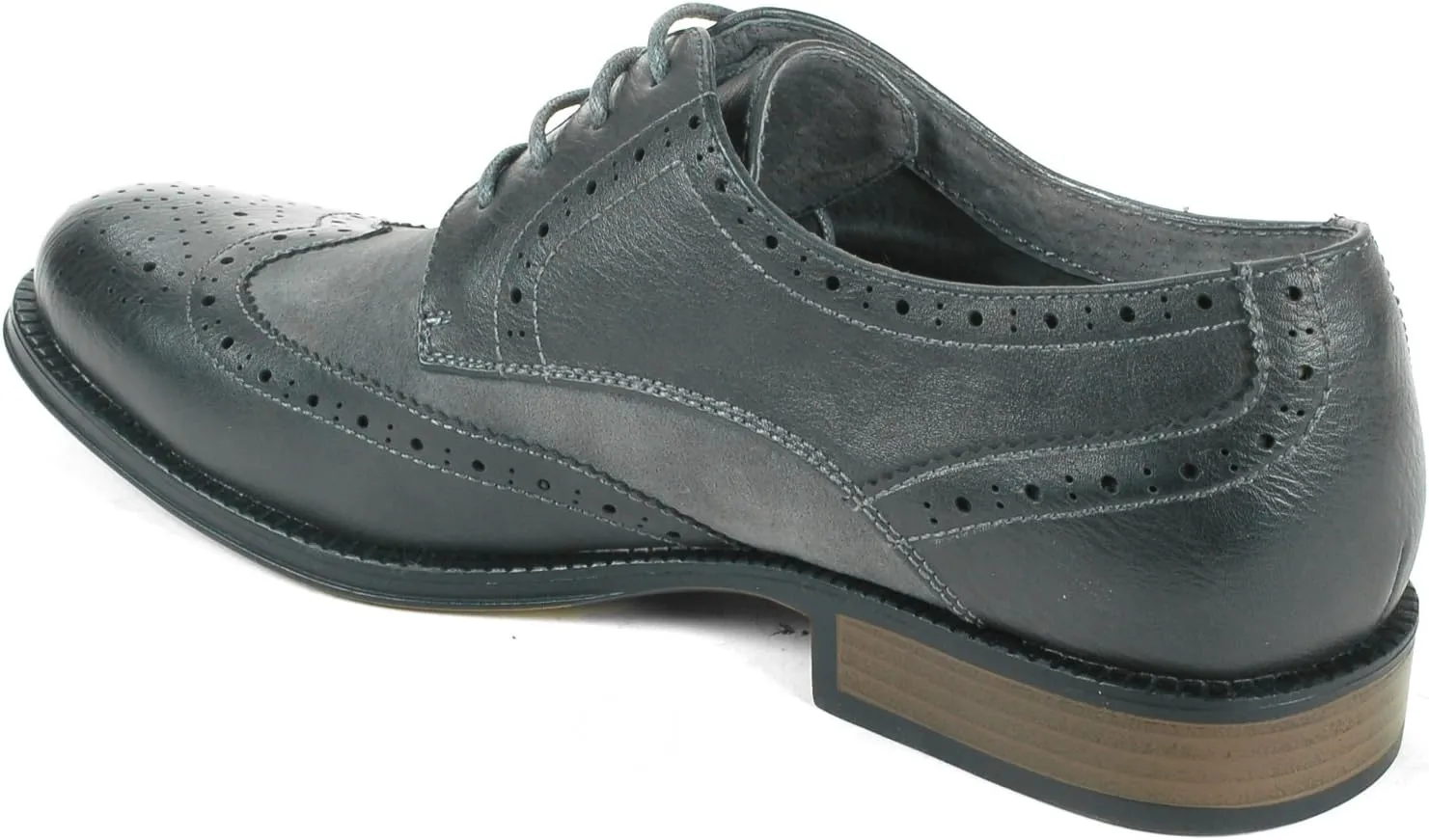 Alpine Swiss Zurich Mens Wing Tip Oxfords Two Tone Brogue Medallion Dress Shoes