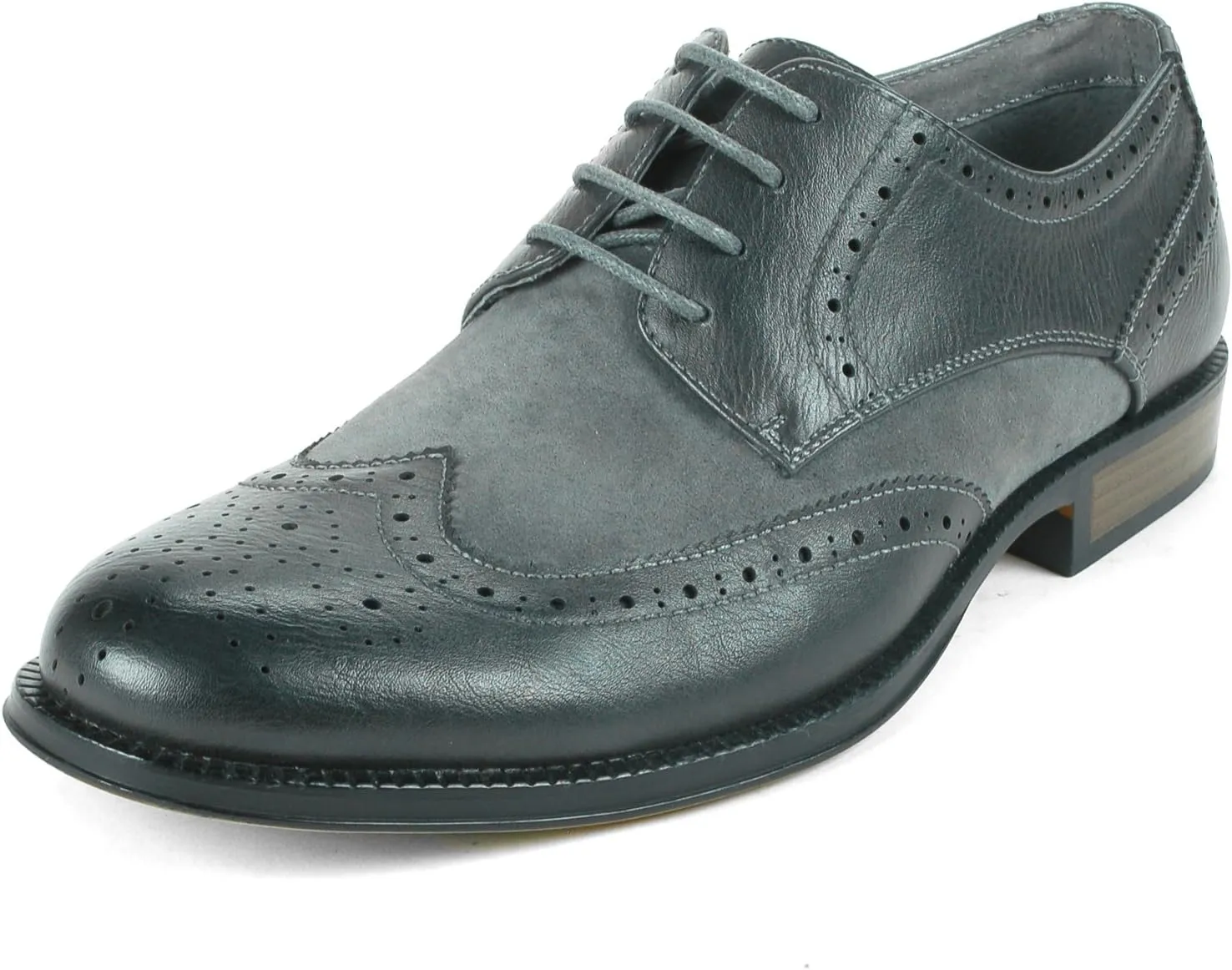 Alpine Swiss Zurich Mens Wing Tip Oxfords Two Tone Brogue Medallion Dress Shoes