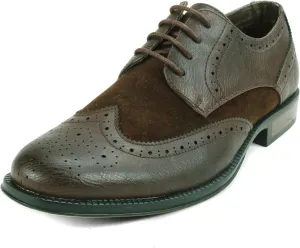 Alpine Swiss Zurich Mens Wing Tip Oxfords Two Tone Brogue Medallion Dress Shoes
