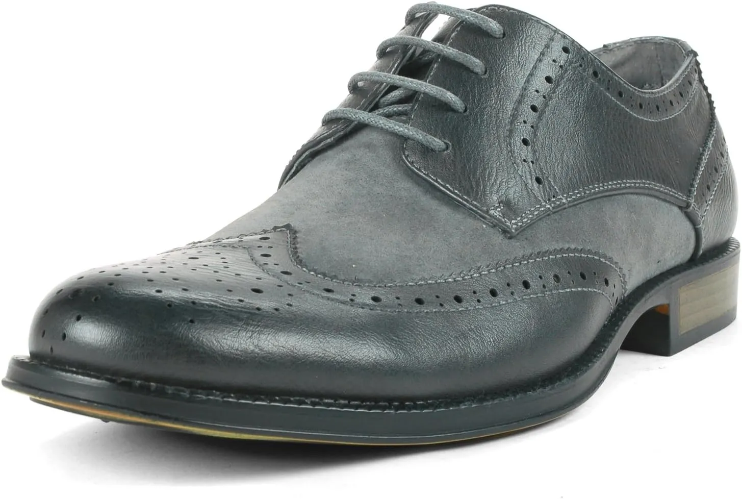 Alpine Swiss Zurich Mens Wing Tip Oxfords Two Tone Brogue Medallion Dress Shoes