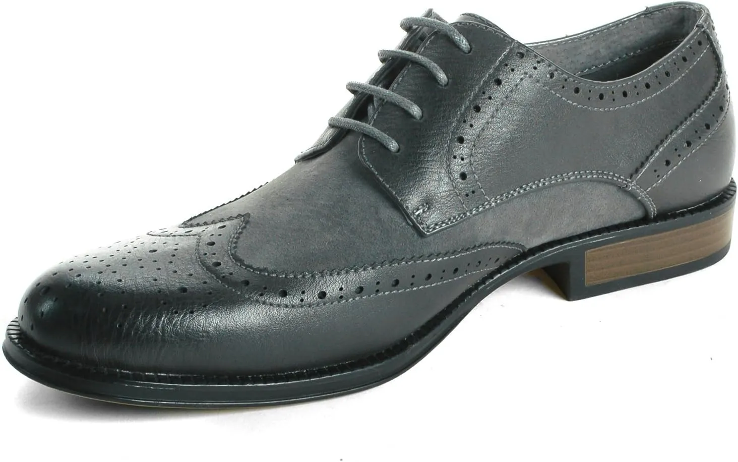 Alpine Swiss Zurich Mens Wing Tip Oxfords Two Tone Brogue Medallion Dress Shoes