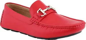 Amali Walken Men's Casual Slip-On Loafers, Driving Moccasin Shoes for Men with Silver Buckle, Available in Plush Microfiber and PU Leather