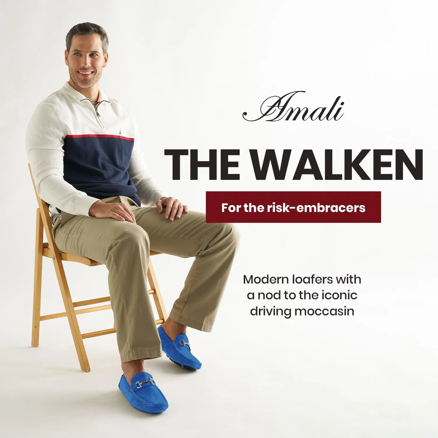 Amali Walken Men's Casual Slip-On Loafers, Driving Moccasin Shoes for Men with Silver Buckle, Available in Plush Microfiber and PU Leather