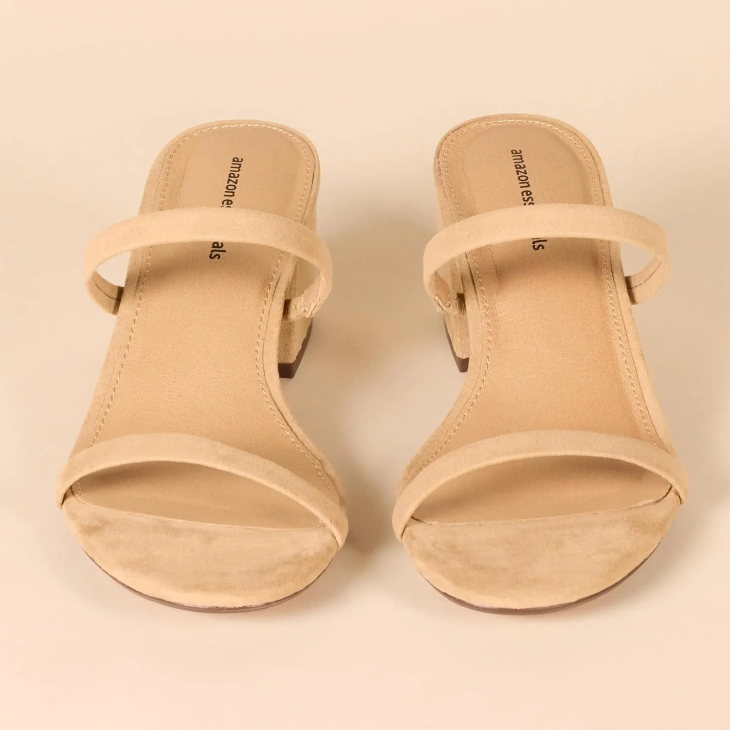 Amazon Essentials Women's Thin Two Strap Heeled Slide
