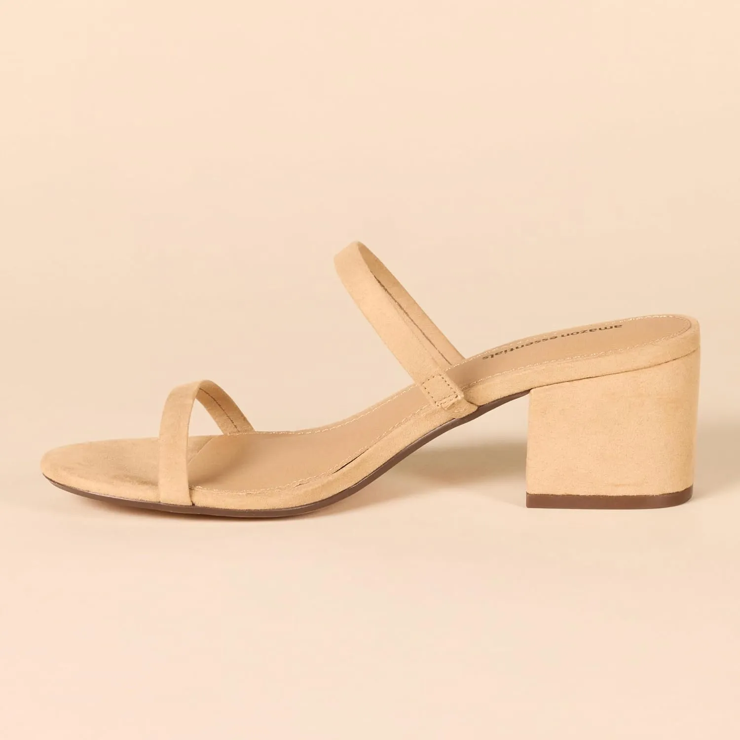 Amazon Essentials Women's Thin Two Strap Heeled Slide