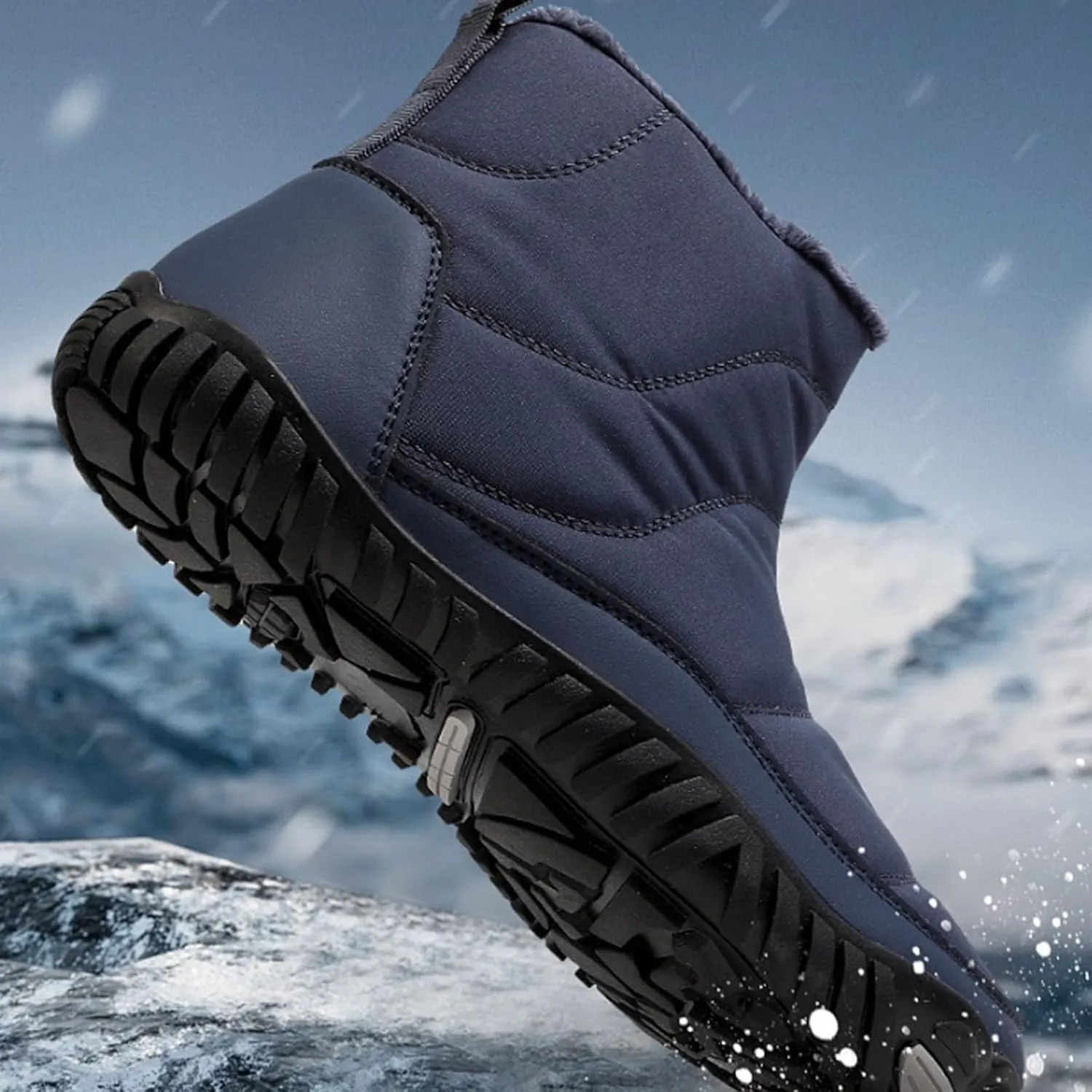 AMDBEL Snow Boots for Women Men Winter Footwear Barefoot Shoes Wide Toe Box Walking Snow Boots Warm Sneakers Shoes