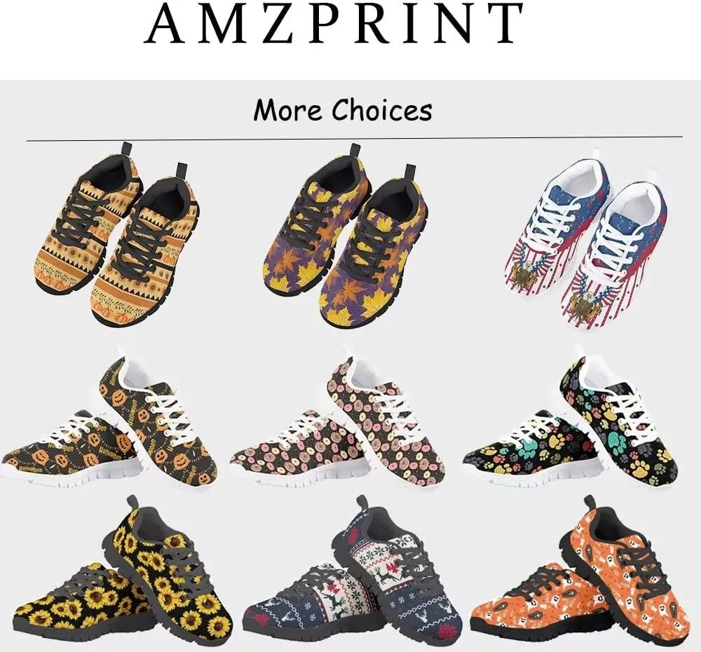 AmzPrint Cute Animal Corgi Print Running Tennis Sport Shoes Unisex-Child Walking Gym Jogging Boys Tennis Shoes Size 12 Purple