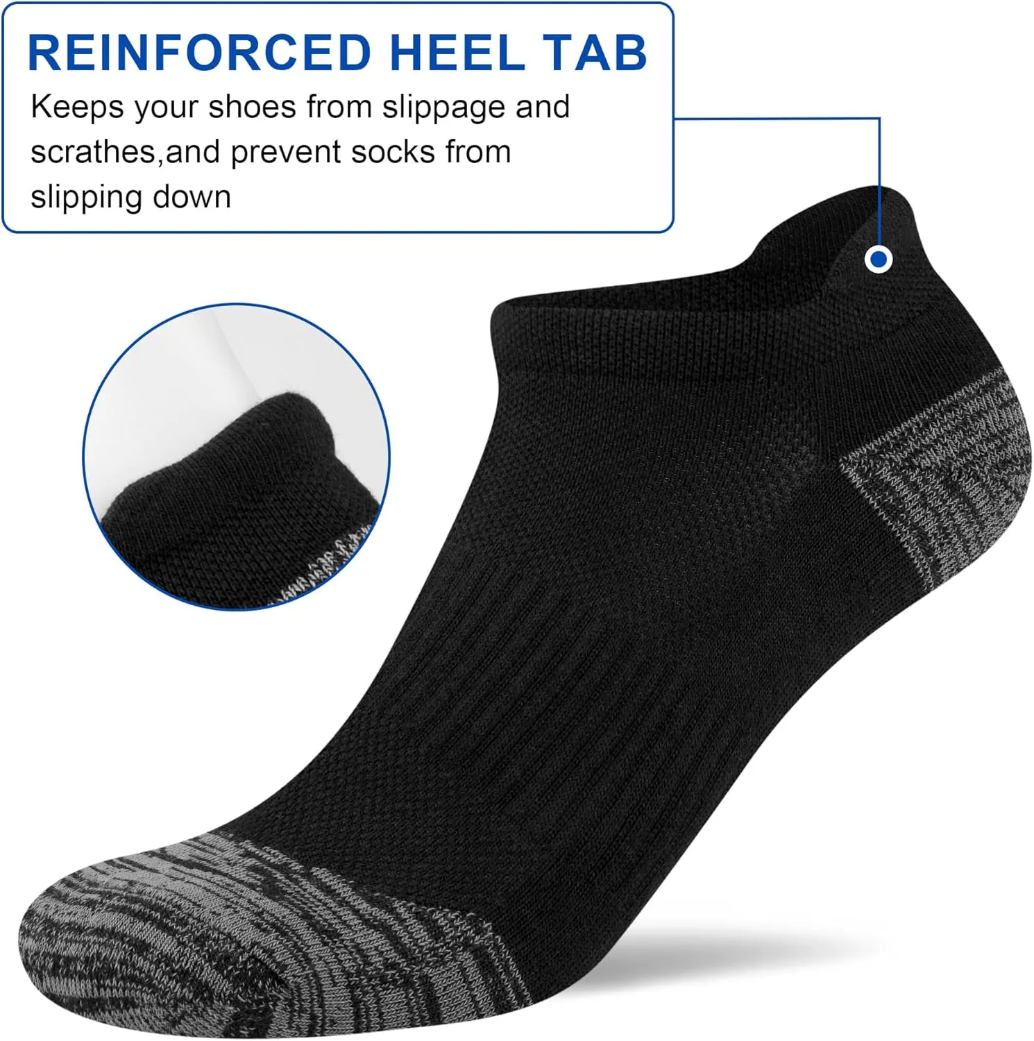 Ankle Socks Womens Athletic Running Comfort Cushioned 3/5/6Pairs