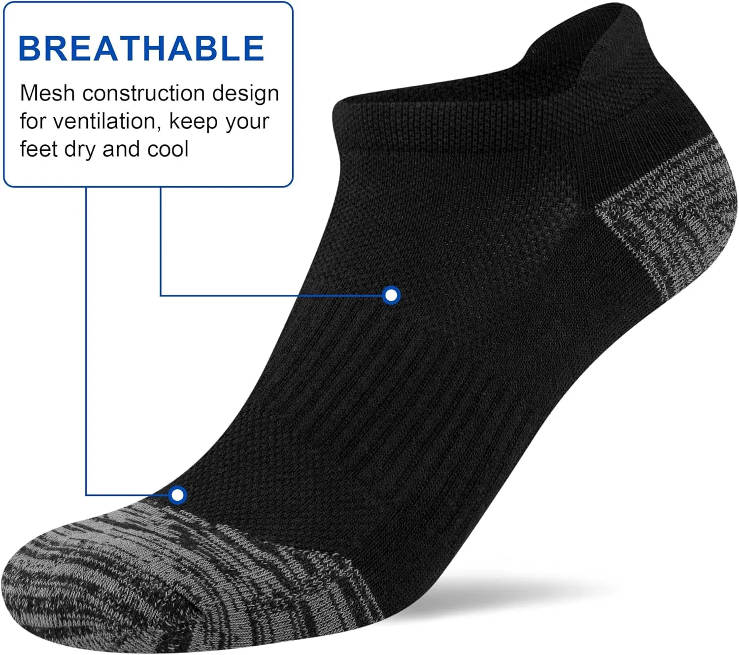Ankle Socks Womens Athletic Running Comfort Cushioned 3/5/6Pairs