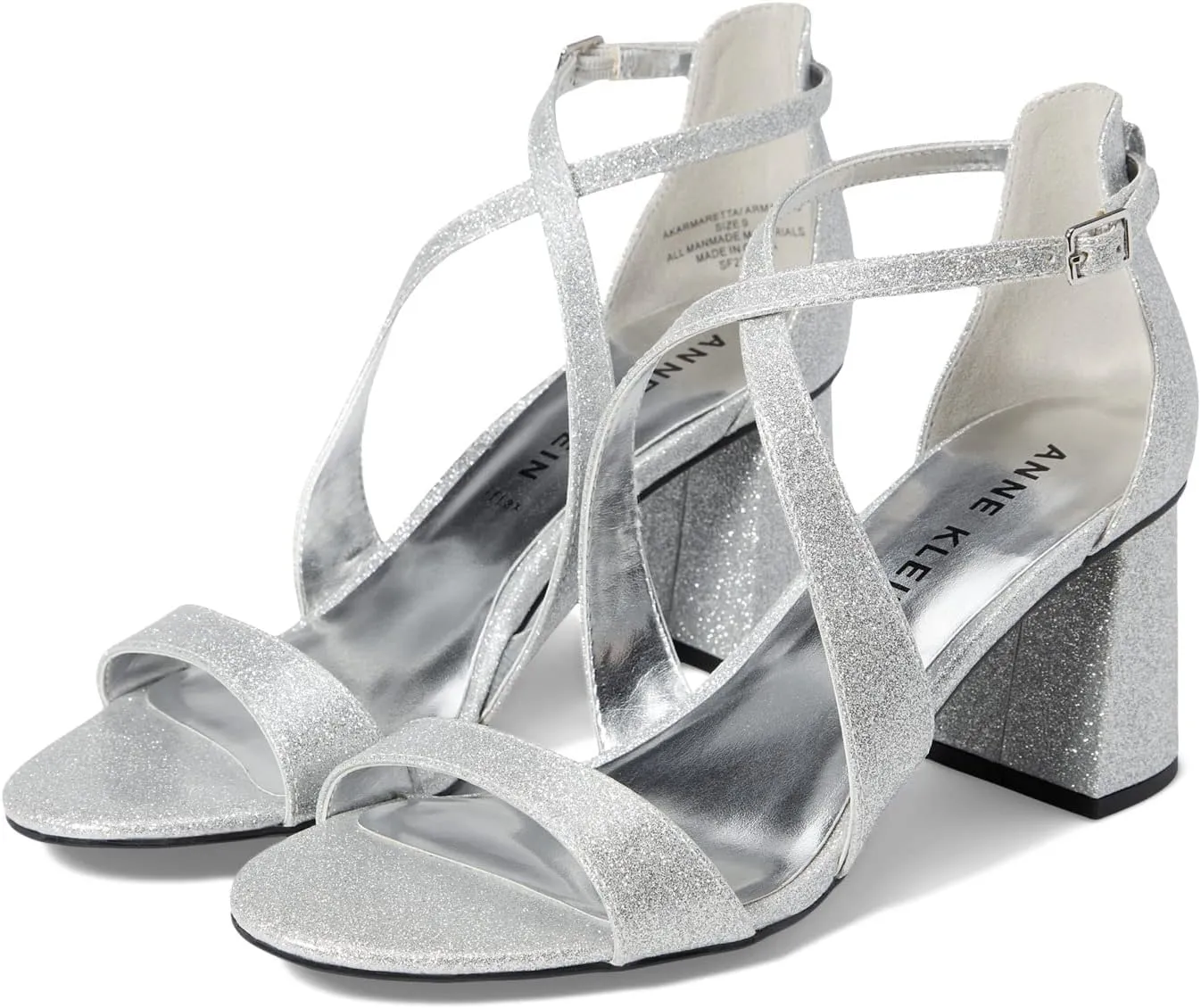 Anne Klein Womens Armaretta Patent Ankle Strap Block Heel