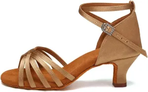 AOQUNFS Women's Latin Dance Shoes Satin Ballroom Salsa Practice Performance Dance Shoes,GB213
