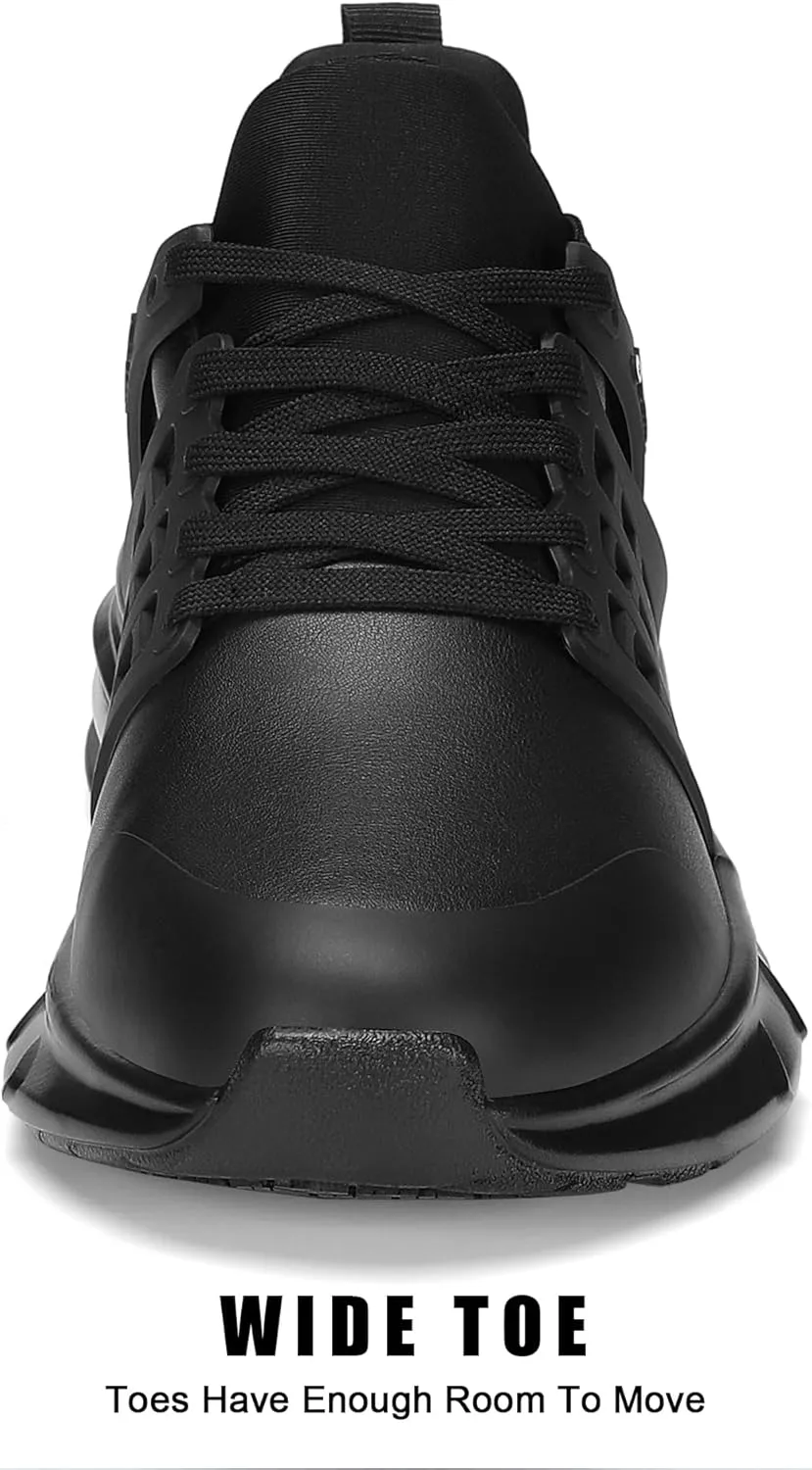 ARISIC Non Slip Work Shoes for Men Slip on Sneakers Waterproof Restaurant Men Zapatos Trabajo Comfort Kitchen Chef Slip Resistant Food Service Shoes