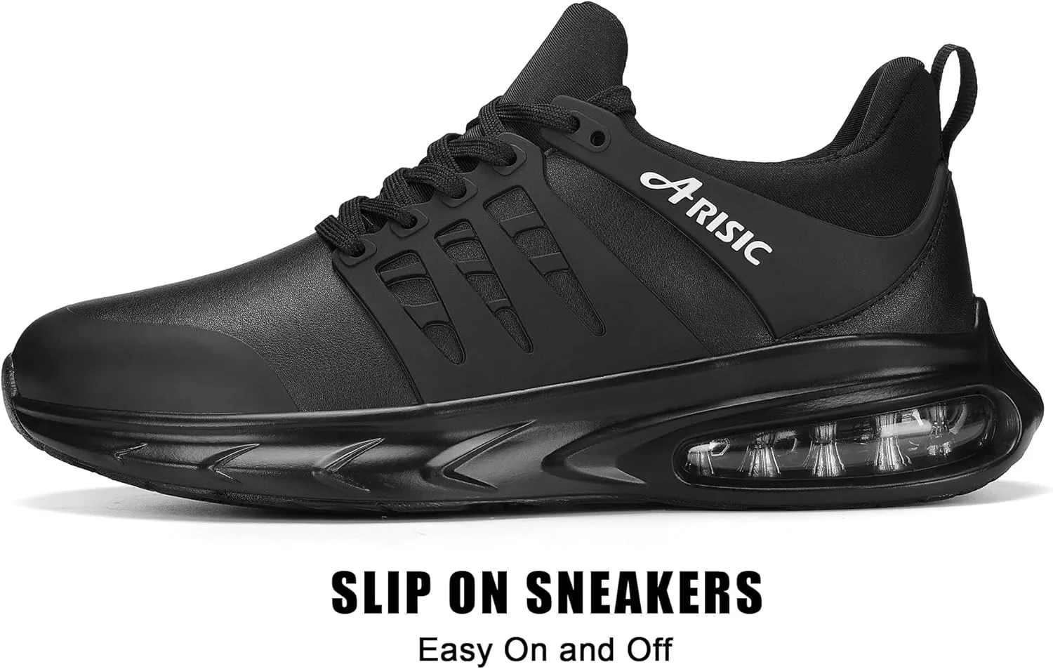 ARISIC Non Slip Work Shoes for Men Slip on Sneakers Waterproof Restaurant Men Zapatos Trabajo Comfort Kitchen Chef Slip Resistant Food Service Shoes