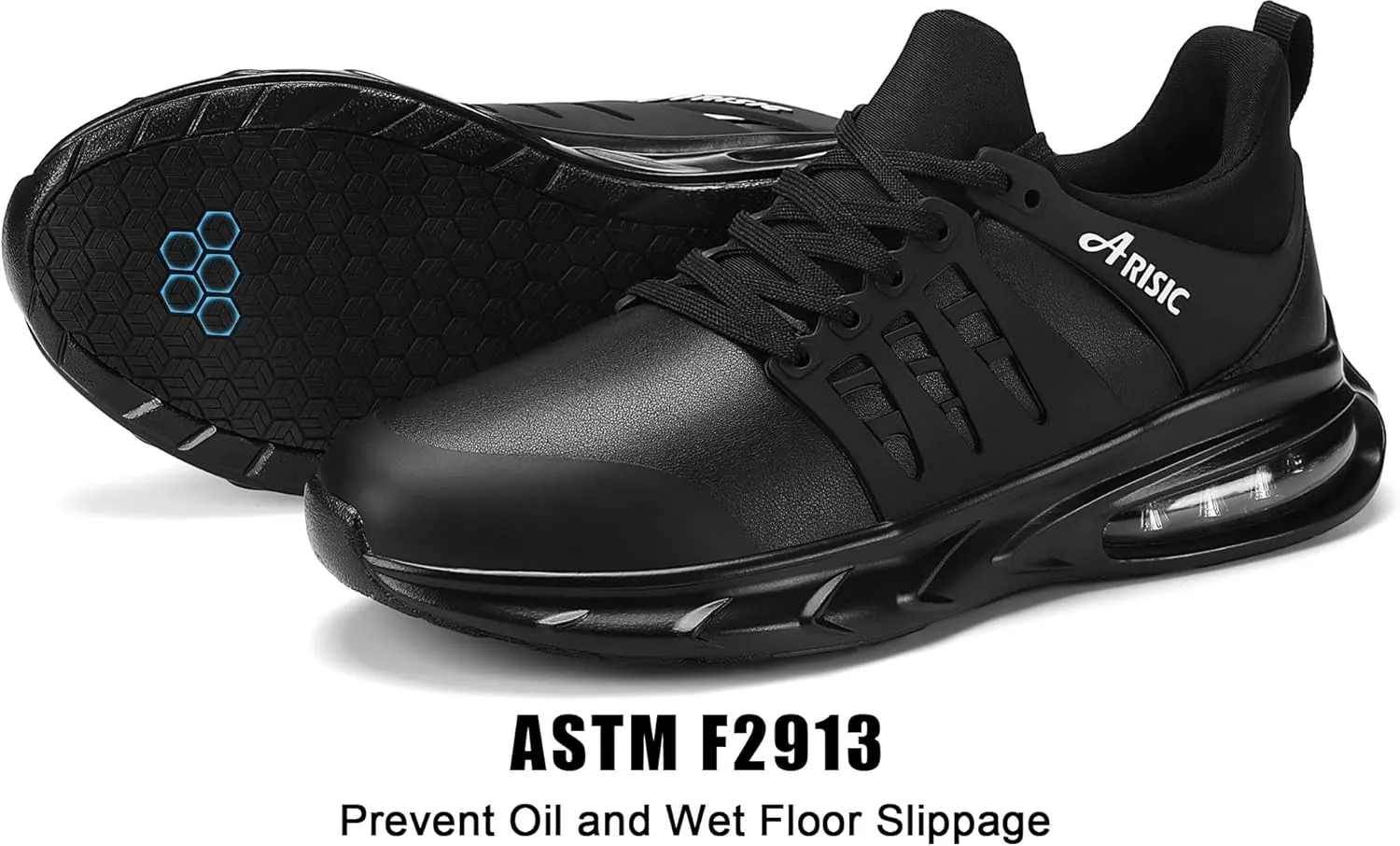 ARISIC Non Slip Work Shoes for Men Slip on Sneakers Waterproof Restaurant Men Zapatos Trabajo Comfort Kitchen Chef Slip Resistant Food Service Shoes
