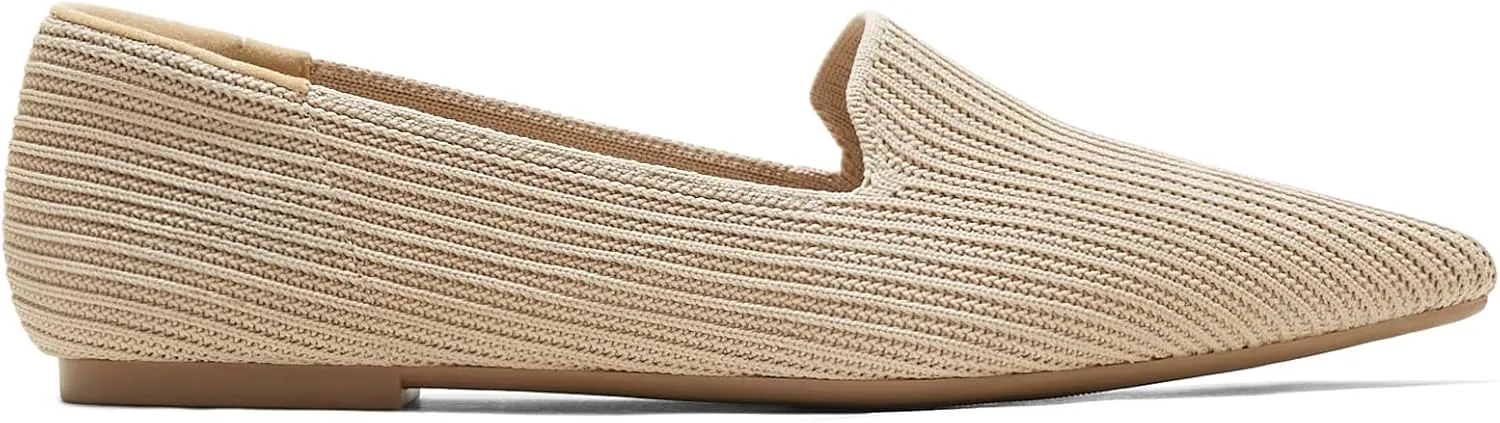 Arromic Women Loafers Flats Comfortable Pointed Toe Loafer Flat Washable Knit Slip On Women Flats for Office Work Casual