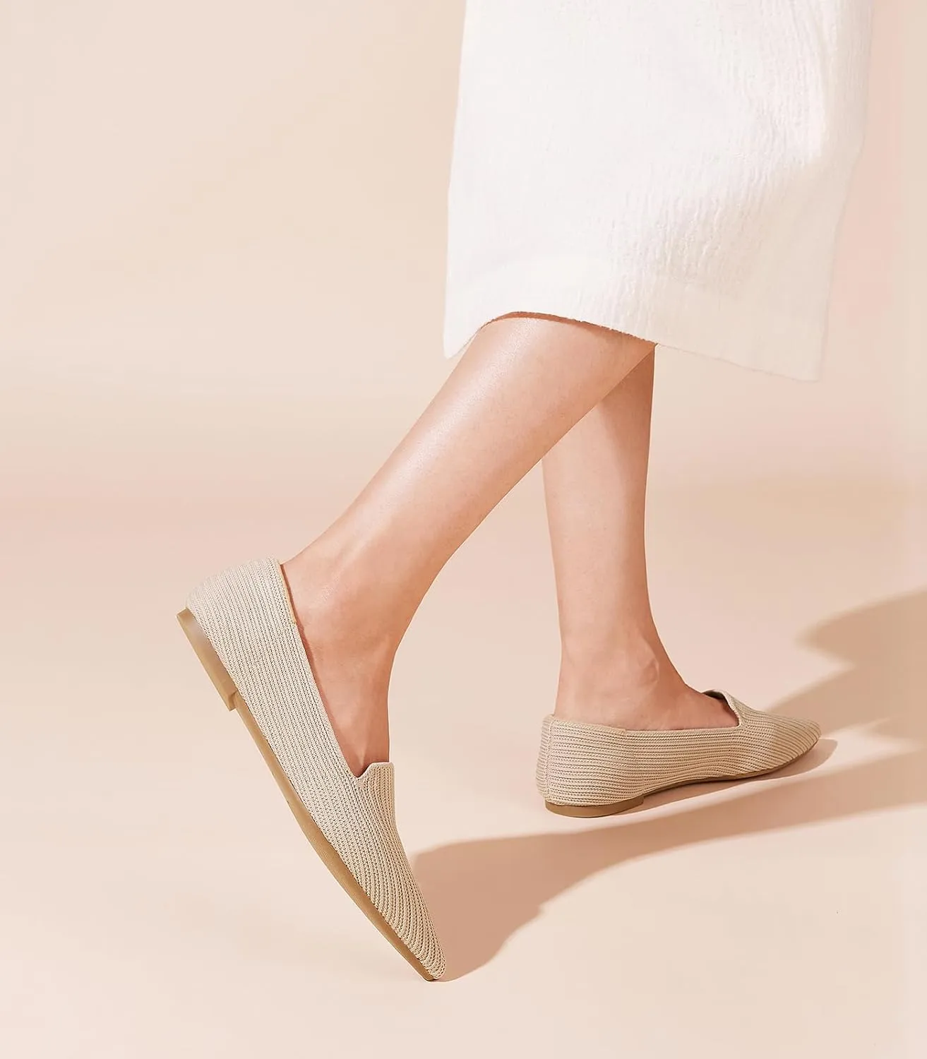 Arromic Women Loafers Flats Comfortable Pointed Toe Loafer Flat Washable Knit Slip On Women Flats for Office Work Casual