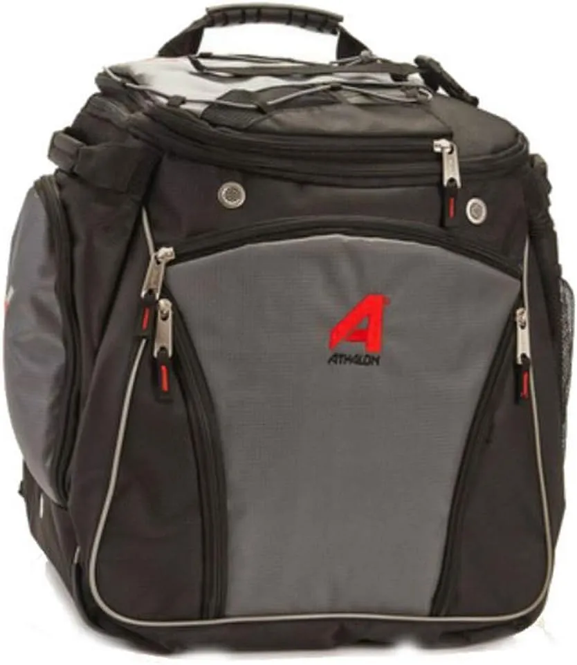 Athalon Heated Ski/Snowboard Boot Bag, Stores Gear Including Helmet, Goggles & Gloves, 12V Power, Grey & Black