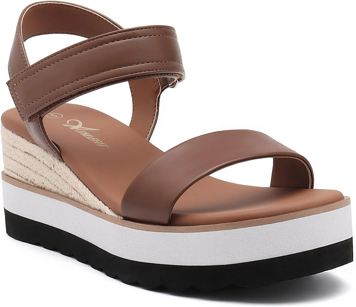 Athlefit Platform Sandals Women Espadrille Wedge Comfortable Ankle Strap Open Toe Sandals for Walking