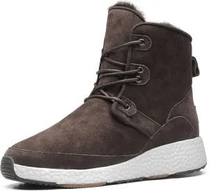 AU&MU Aumu Sheepskin Taurus Metal Buckle Brass Eyelets Suede Upper Laces Winter Snow Boots ……