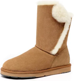 AUMU Women's National Style Matin Classic Style Sheepskin Suede Fashion Snow Warm Boot